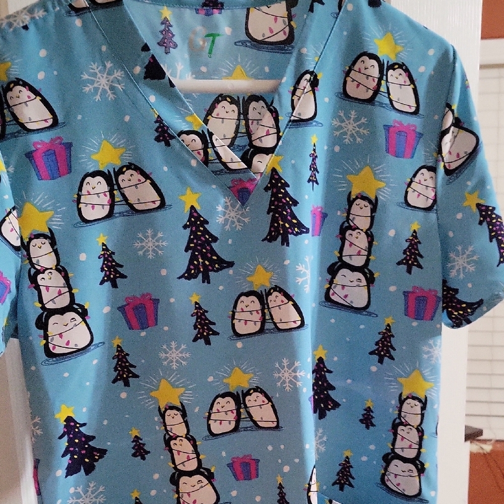 Blue Penguin Print Kids Pajamas